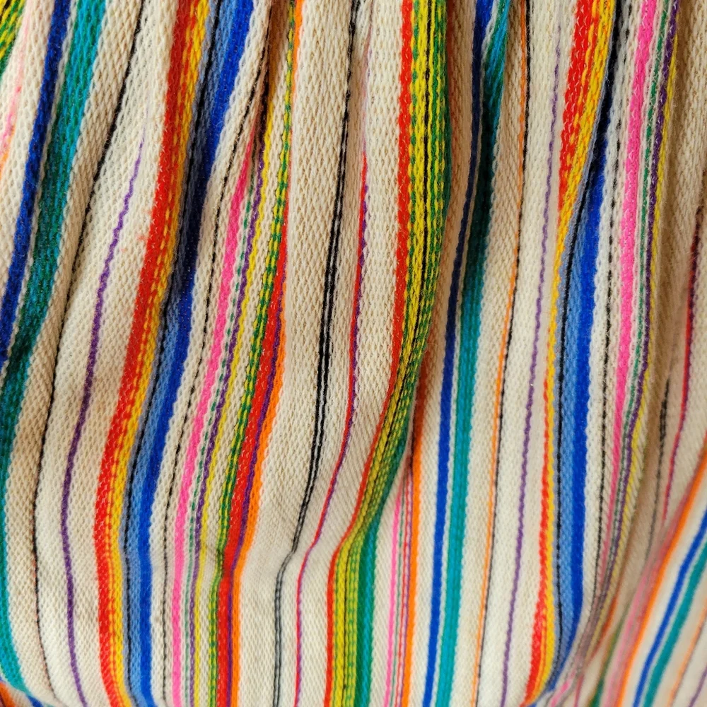 Vintage 1970s Hand Sewn Striped Long Maxi Skirt Surfer Girl Bohemian - Picture 3 of 13